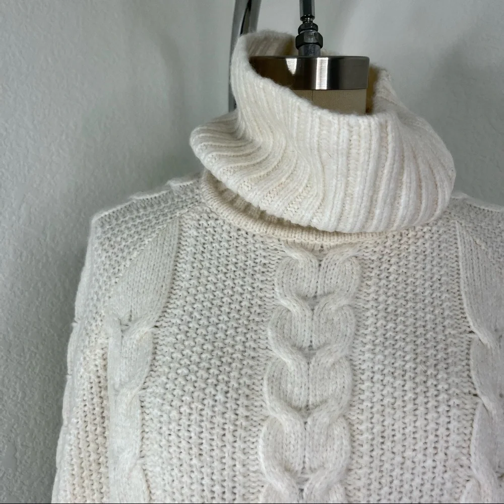 Kari Traa Lid Knit Turtleneck Cable Knit Chunky Sweater - Picture 2 of 8